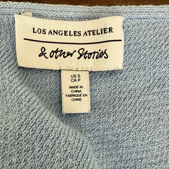 & Other Stories Sky Blue Knit Romper - Picture 4 of 5